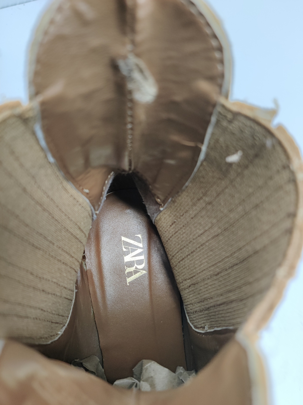 Zara Suede Cowboy Ankle Boots Camel Western Chelsea Cuban Heel Women’s 8 - Picture 10 of 16